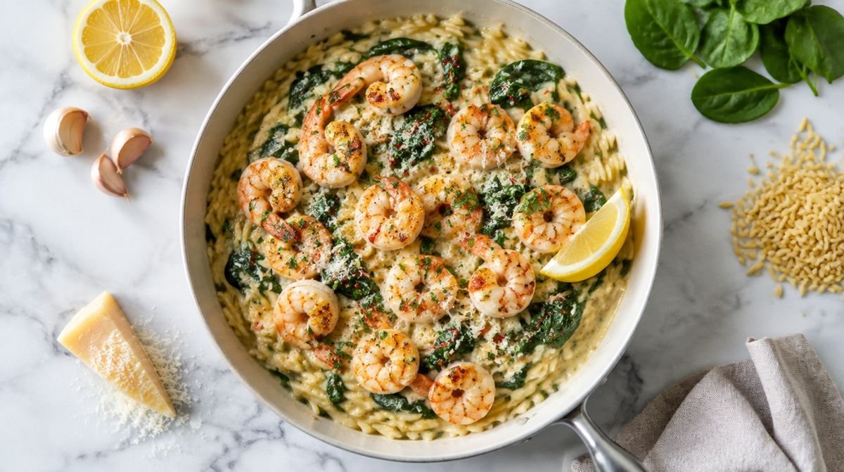 Garlic Butter Shrimp Orzo